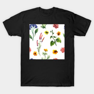 Seamless plants pattern. Floral decorative illustration T-Shirt